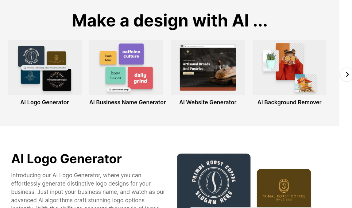 Ai Logo generator by design.com